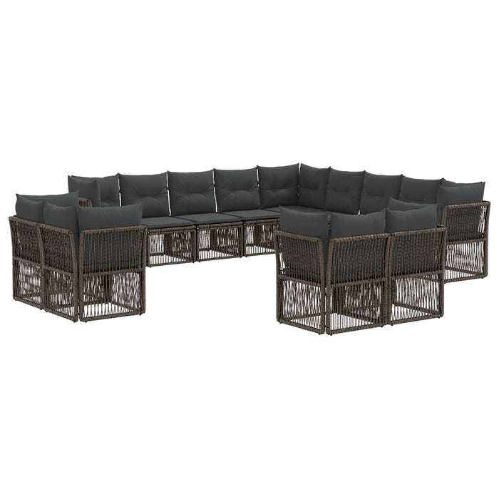Set de canapele pentru grădină 13 pcs Gri poliratan WALTI