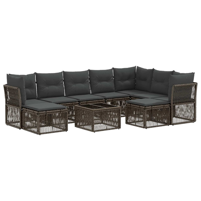 Set de canapele pentru grădină 10 pcs Gri poliratan - WALTI WALTI