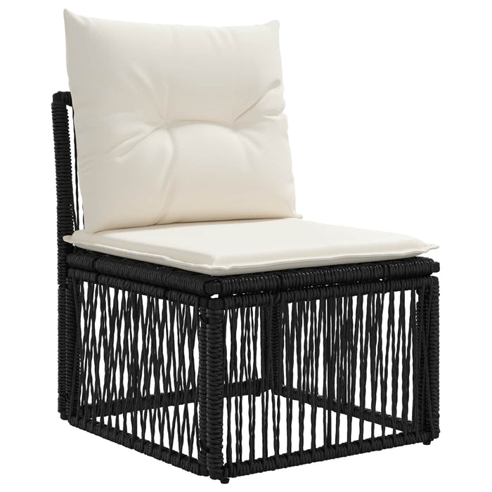 Set de canapele pentru grădină 11 buc. Negru poliratan WALTI