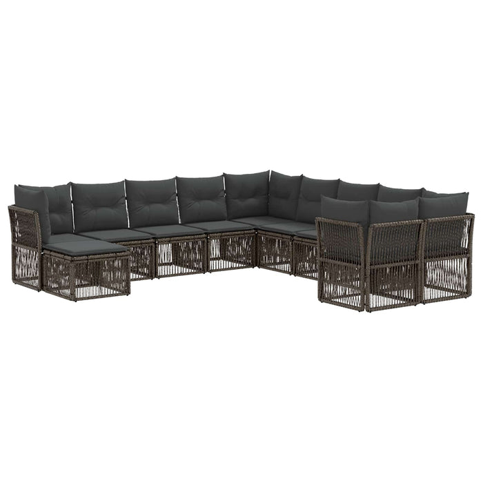 Set de canapele pentru grădină 11 pcs Gri poliratan WALTI