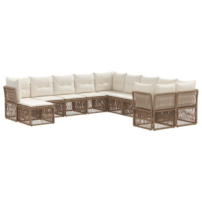 Set de canapele pentru grădină 11 pcs Bej poliratan WALTI