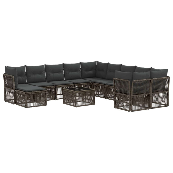 Set de canapele pentru grădină 12 pcs Gri poliratan - WALTI WALTI