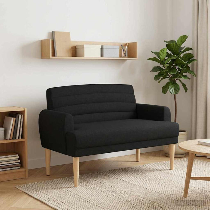 Canapea cu capitonaj butonat Negru 116 x 67 x 80 cm Țesătură WALTI