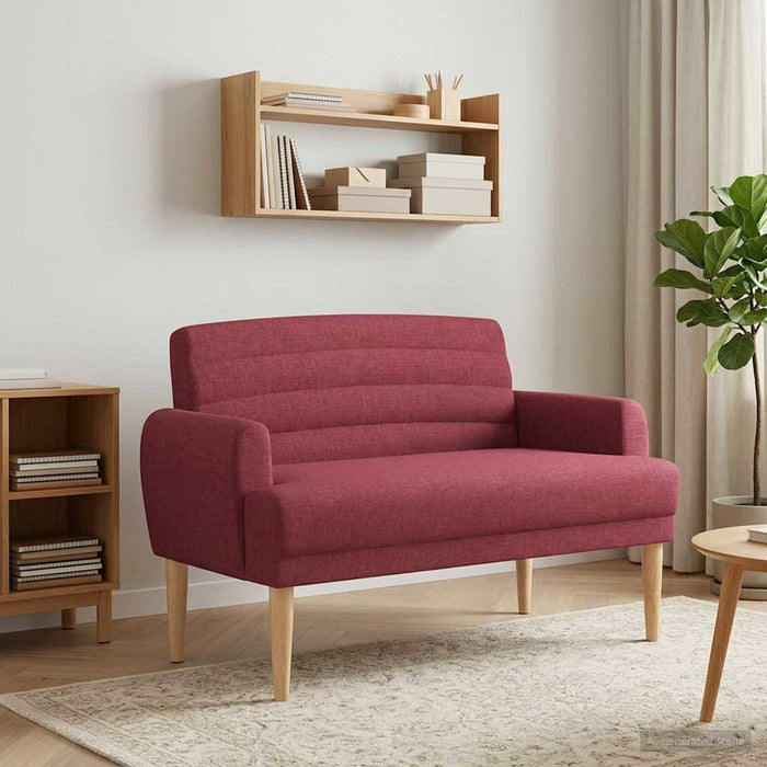 Canapea cu capitonaj butonat Roșu Vin 116 x 67 x 80 cm Țesătură WALTI