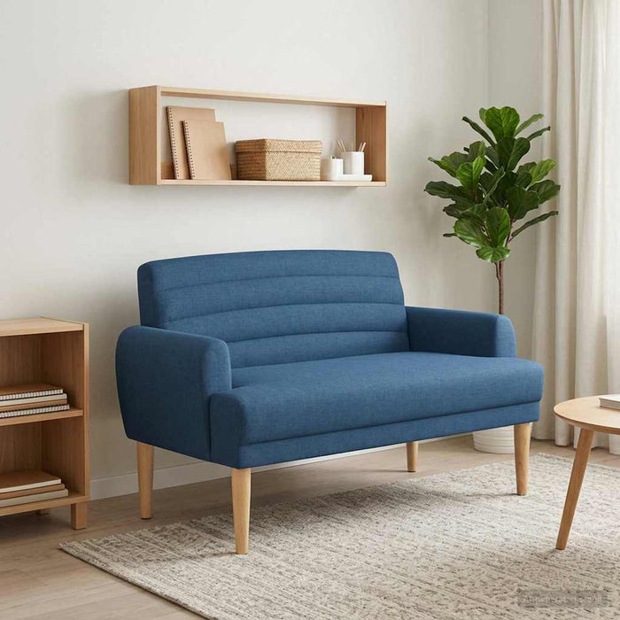 Canapea cu capitonaj butonat albastru 116 x 67 x 80 cm Țesătură WALTI