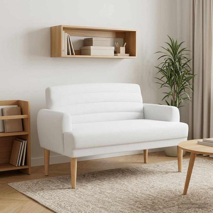 Canapea cu capitonaj butonat Alb 116 x 67 x 80 cm Țesătură WALTI