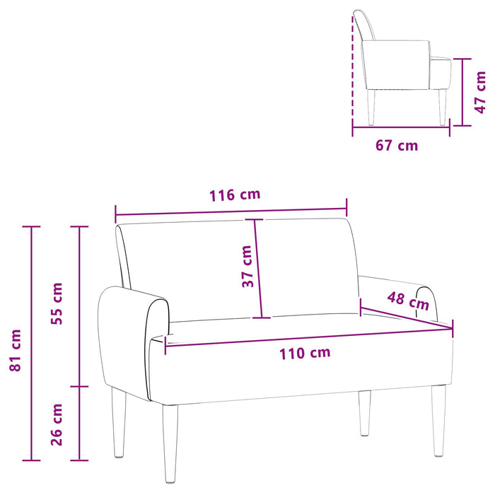 Canapea cu capitonaj butonat Gri deschis 116 x 67 x 81 cm WALTI