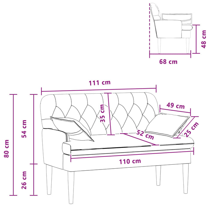 Canapea cu capitonaj butonat Gri deschis 111 x 68 x 80 cm WALTI