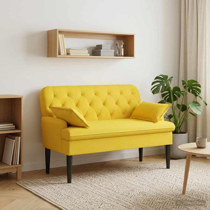 Canapea cu capitonaj butonat Galben deschis 111 x 68 x 80 cm WALTI