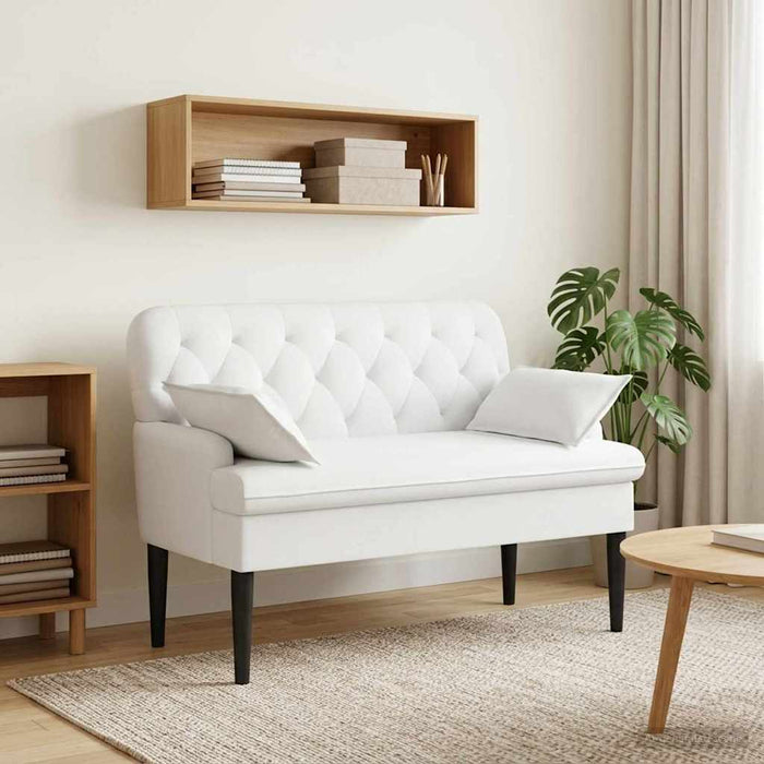 Canapea cu capitonaj butonat Alb 111 x 68 x 80 cm Țesătură WALTI