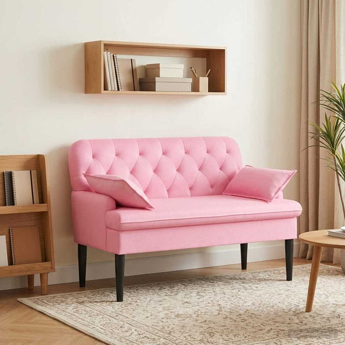 Canapea cu capitonaj butonat Roz 111 x 68 x 80 cm Țesătură WALTI