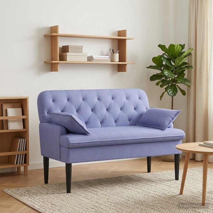 Canapea cu capitonaj butonat Albastru Jeans 111 x 68 x 80 cm WALTI