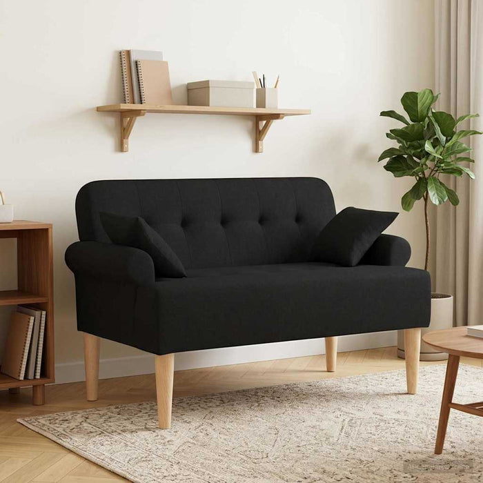 Canapea cu capitonaj butonat Negru 120 x 65 x 79 cm Țesătură WALTI