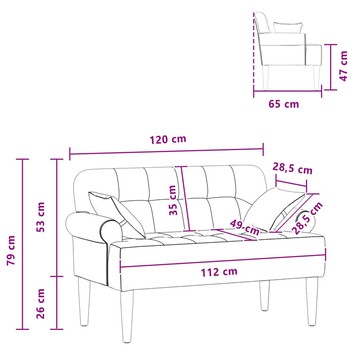 Canapea cu capitonaj butonat Crem 120 x 65 x 79 cm Țesătură WALTI