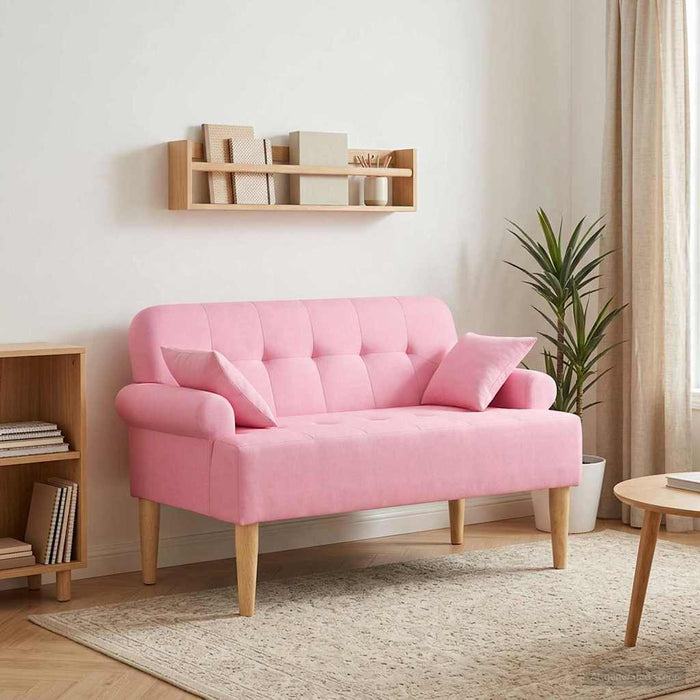 Canapea cu capitonaj butonat Roz 120 x 65 x 79 cm Țesătură WALTI