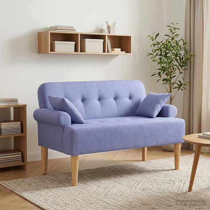 Canapea cu capitonaj butonat Albastru Jeans 120 x 65 x 79 cm WALTI