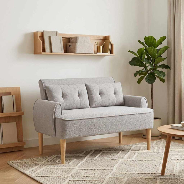 Canapea cu capitonaj butonat Gri deschis 117 x 67 x 77 cm WALTI