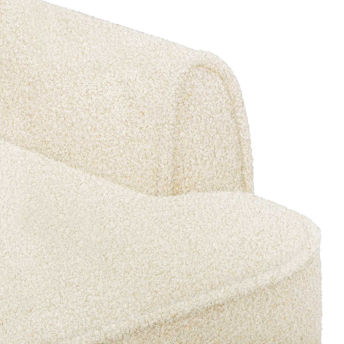 Canapea cu capitonaj butonat Crem 117 x 67 x 77 cm Bouclé WALTI