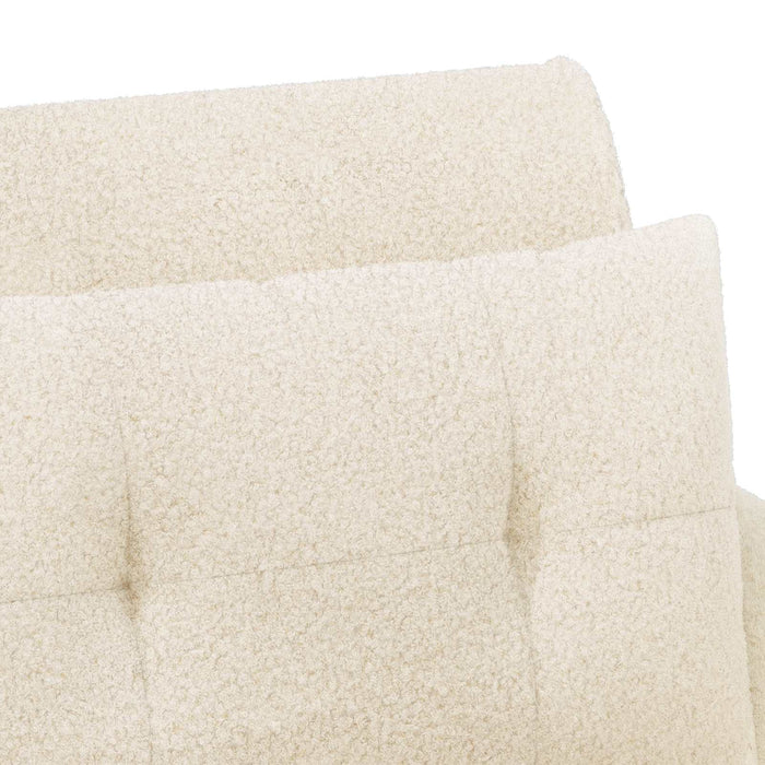 Canapea cu capitonaj butonat Crem 117 x 67 x 77 cm Bouclé WALTI