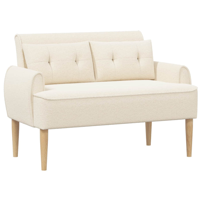 Canapea cu capitonaj butonat Crem 117 x 67 x 77 cm Bouclé WALTI