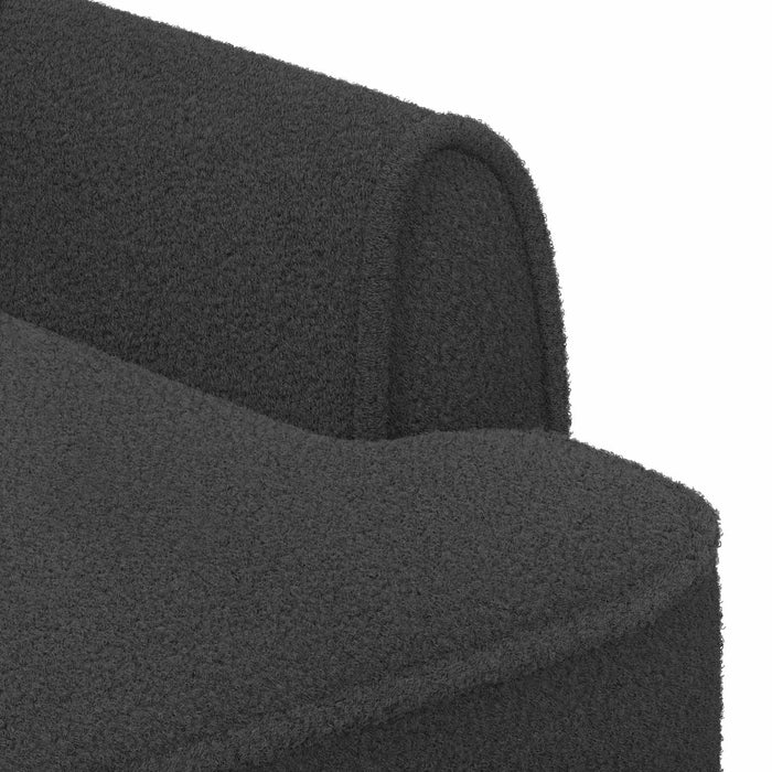 Canapea cu capitonaj butonat Gri închis 117 x 67 x 77 cm Bouclé WALTI