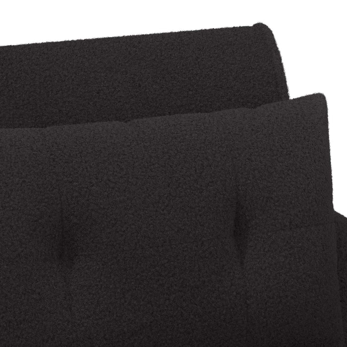 Canapea cu capitonaj butonat Negru 117 x 67 x 77 cm Bouclé WALTI