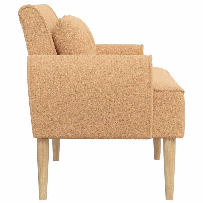 Canapea cu capitonaj butonat Bej 117 x 67 x 77 cm Bouclé WALTI