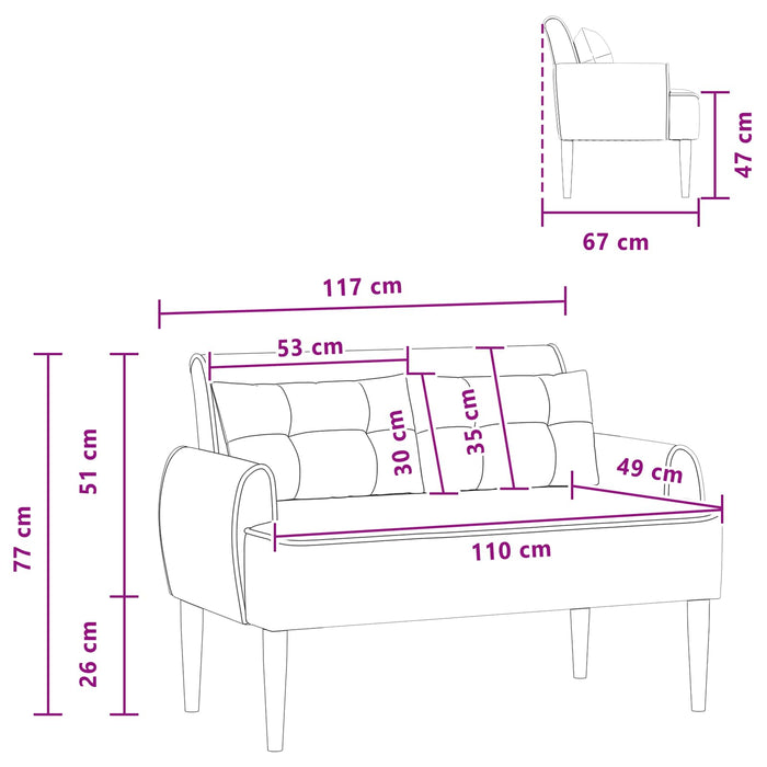 Canapea cu capitonaj butonat Bej 117 x 67 x 77 cm Bouclé WALTI