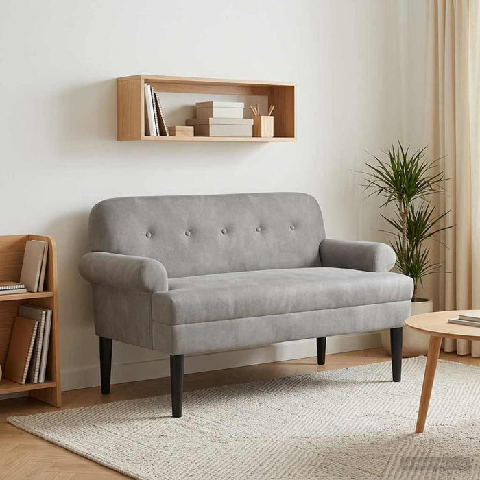 Canapea cu capitonaj butonat Gri deschis 120 x 66 x 78 cm WALTI