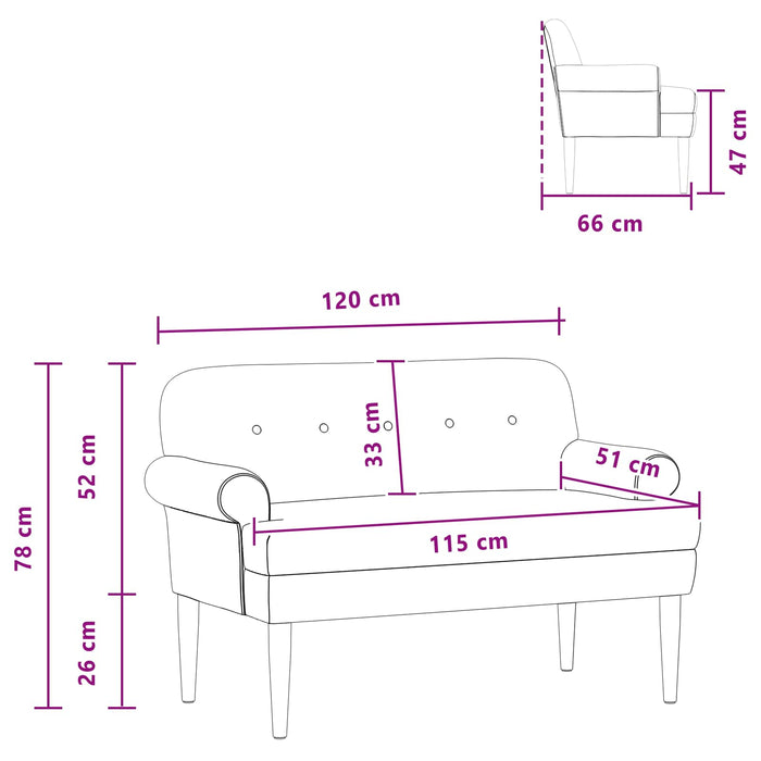 Canapea cu capitonaj butonat Gri deschis 120 x 66 x 78 cm WALTI