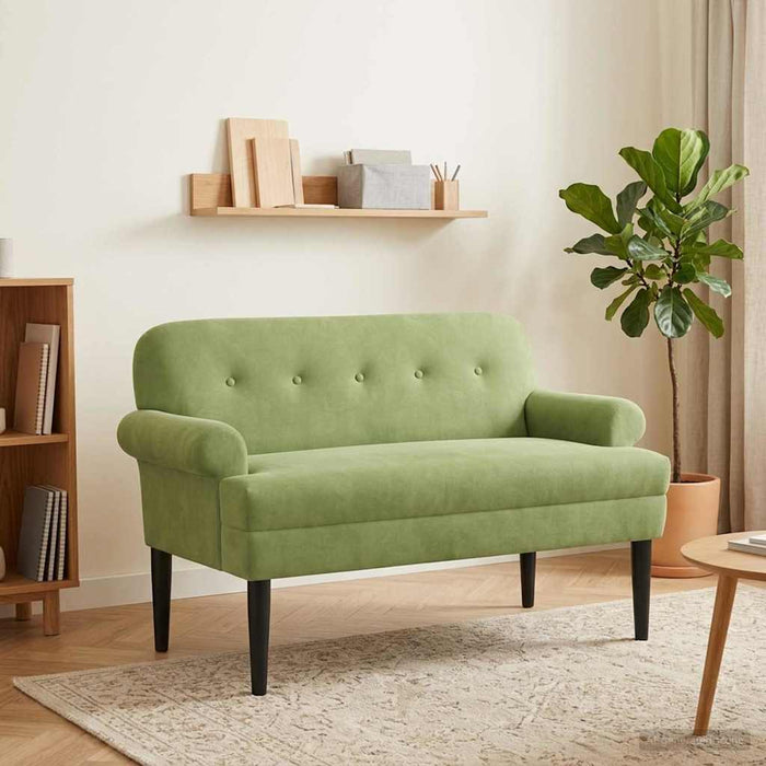Canapea cu capitonaj butonat Verde deschis 120 x 66 x 78 cm WALTI