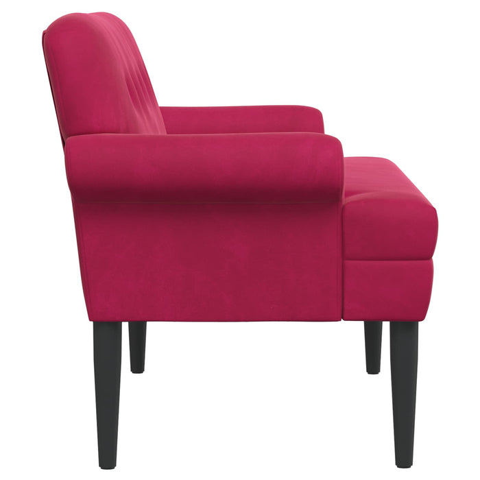 Canapea cu capitonaj butonat Roșu Vin 120 x 66 x 78 cm Catifea WALTI