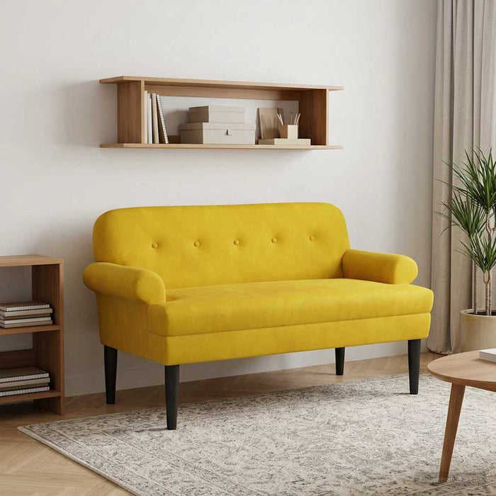 Canapea cu capitonaj butonat Galben 120 x 66 x 78 cm Catifea WALTI
