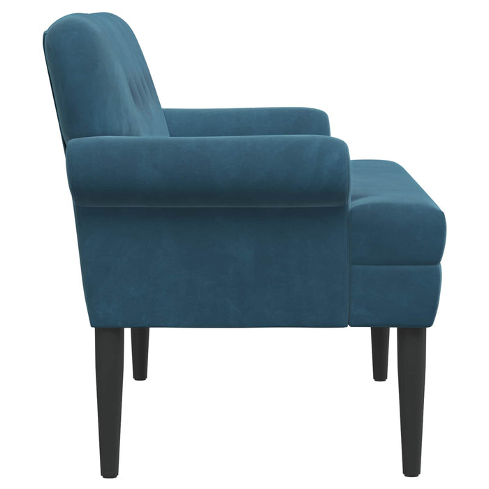 Canapea cu capitonaj butonat albastru 120 x 66 x 78 cm Catifea WALTI