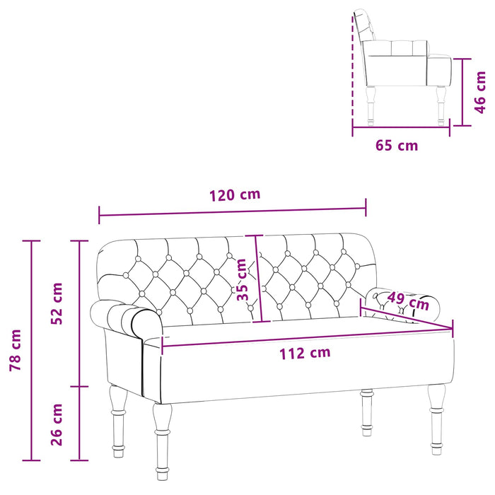 Canapea cu capitonaj butonat Maro 120 x 65 x 78 cm WALTI