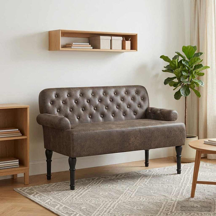 Canapea cu capitonaj butonat Gri închis 120 x 65 x 78 cm WALTI