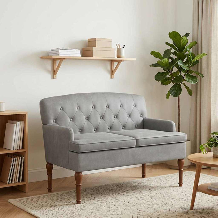 Canapea cu capitonaj butonat Gri deschis 111 x 65 x 79 cm WALTI