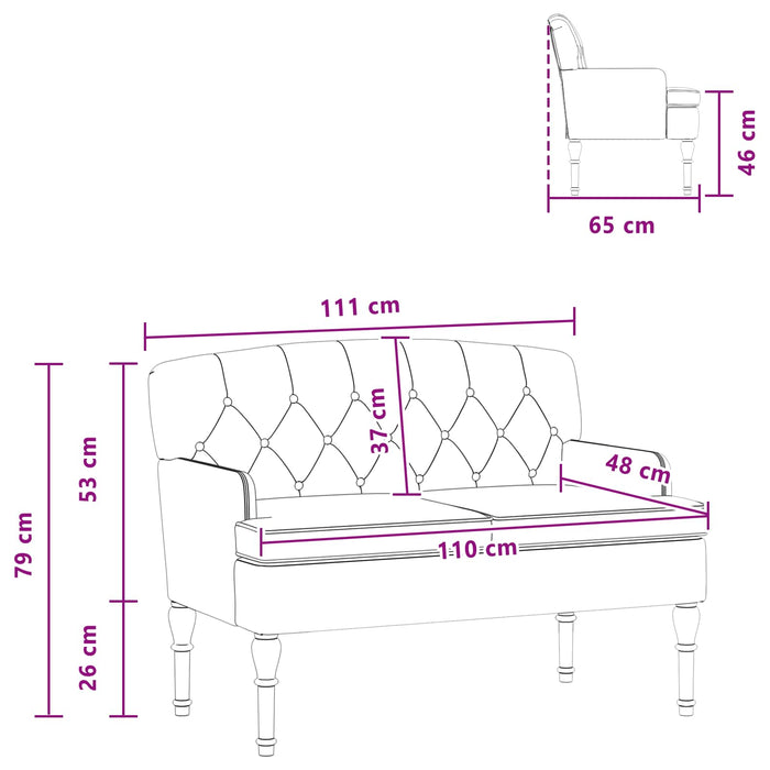 Canapea cu capitonaj butonat Gri închis 111 x 65 x 79 cm WALTI