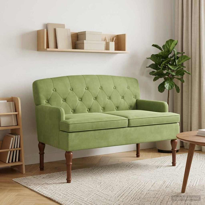 Canapea cu capitonaj butonat Verde deschis 111 x 65 x 79 cm WALTI