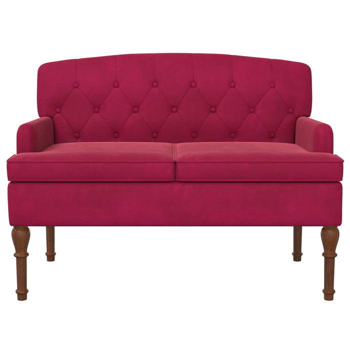 Canapea cu capitonaj butonat Roșu Vin 111 x 65 x 79 cm Catifea WALTI