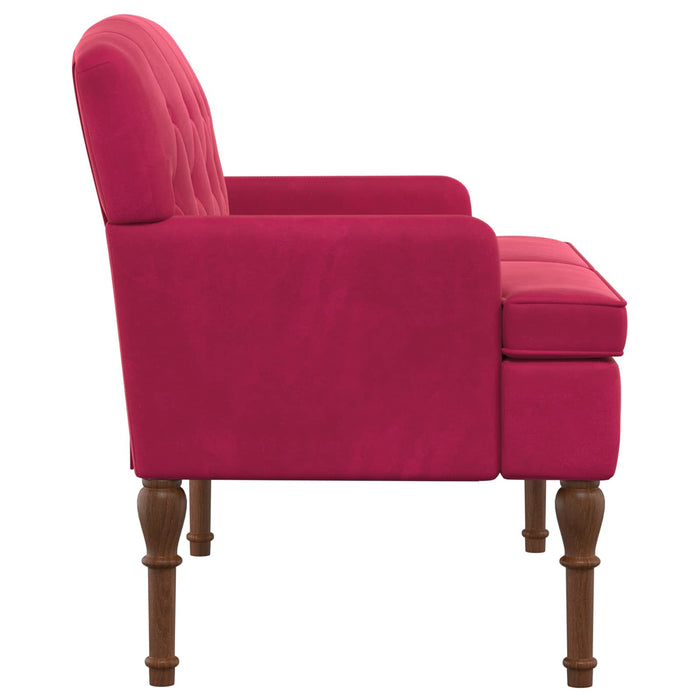Canapea cu capitonaj butonat Roșu Vin 111 x 65 x 79 cm Catifea WALTI