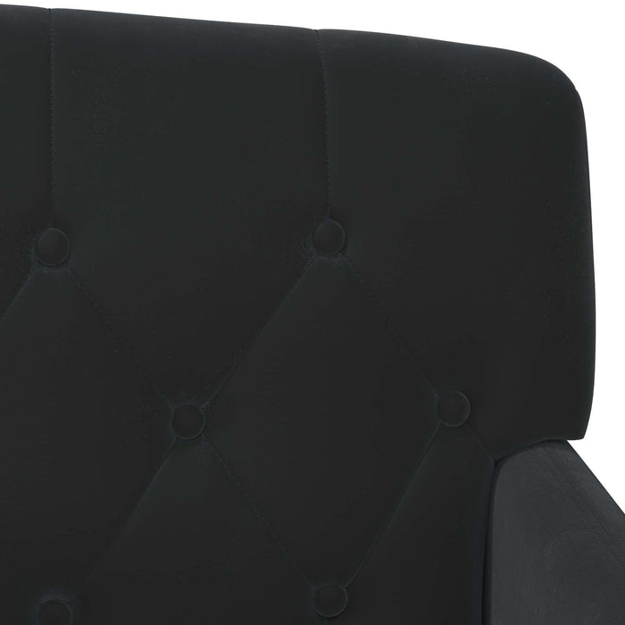 Canapea cu capitonaj butonat Negru 111 x 65 x 79 cm Catifea WALTI