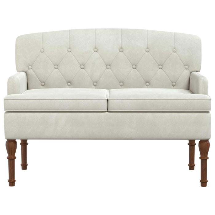 Canapea cu capitonaj butonat Crem 111 x 65 x 79 cm Catifea WALTI