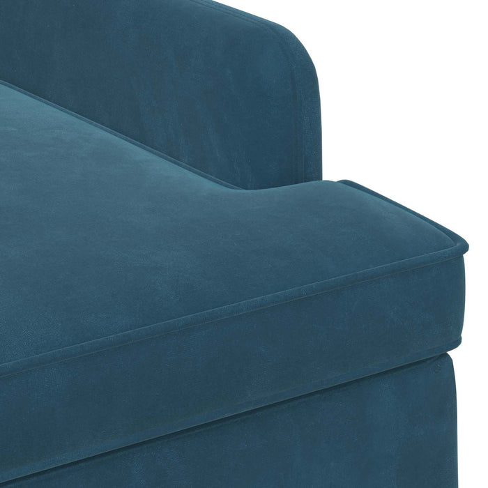 Canapea cu capitonaj butonat albastru 111 x 65 x 79 cm Catifea WALTI