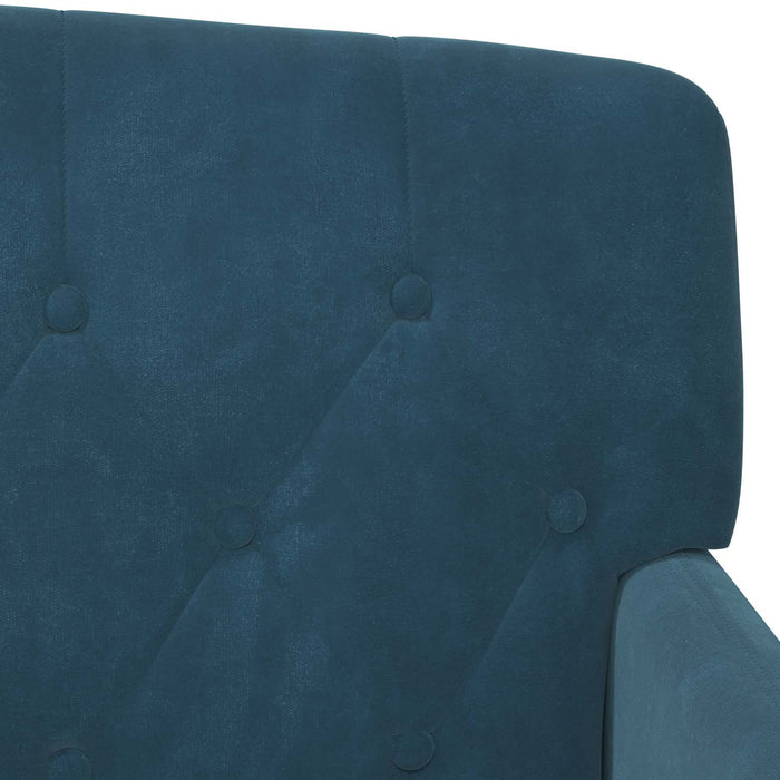 Canapea cu capitonaj butonat albastru 111 x 65 x 79 cm Catifea WALTI