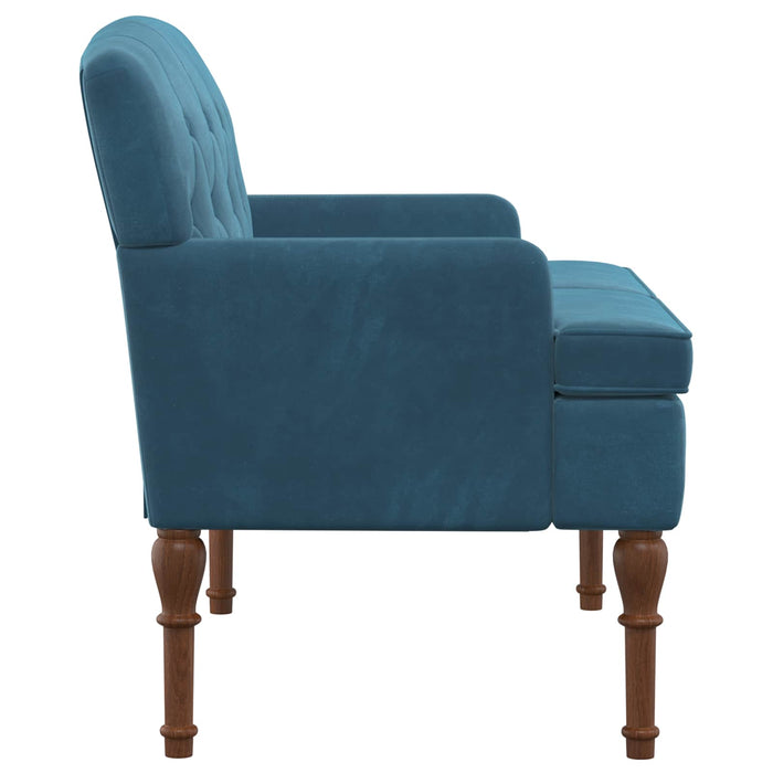 Canapea cu capitonaj butonat albastru 111 x 65 x 79 cm Catifea WALTI