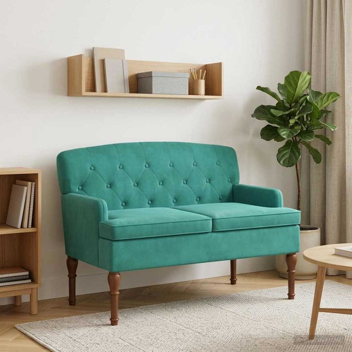 Canapea cu capitonaj butonat Turcoaz 111 x 65 x 79 cm Catifea WALTI