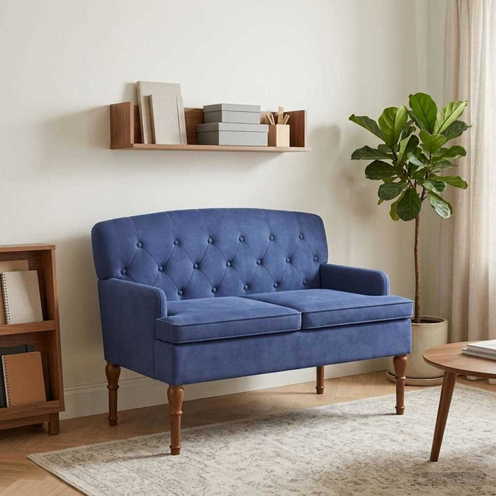 Canapea cu capitonaj butonat Albastru Poliție 111 x 65 x 79 cm - WALTI WALTI