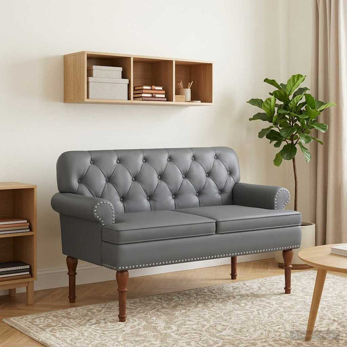 Canapea cu capitonaj butonat Gri 120 x 65 x 77 cm WALTI
