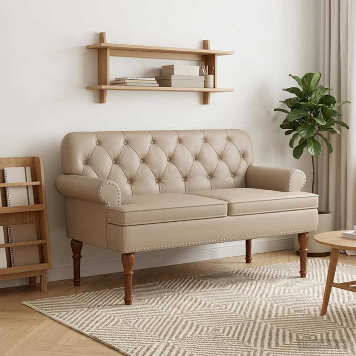 Canapea cu capitonaj butonat Cappuccino 120 x 65 x 77 cm WALTI